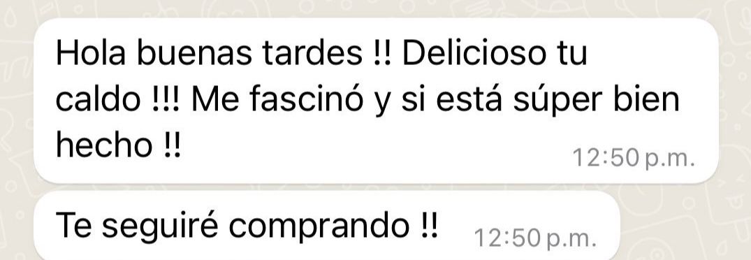 Mensaje real de clienta — Sabor & calidad